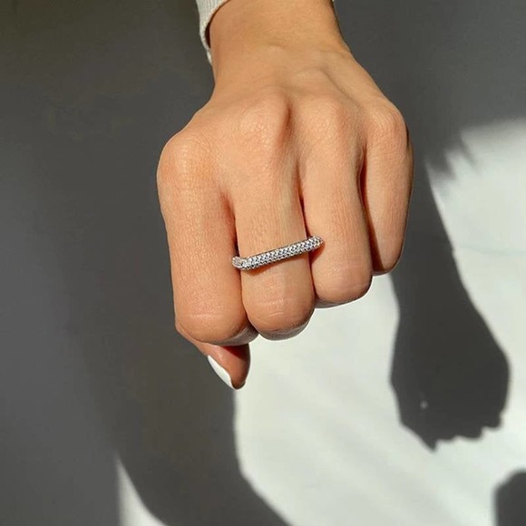 Silver Plated Mixed Semi Circle Square Rings - Picture 3 of 6